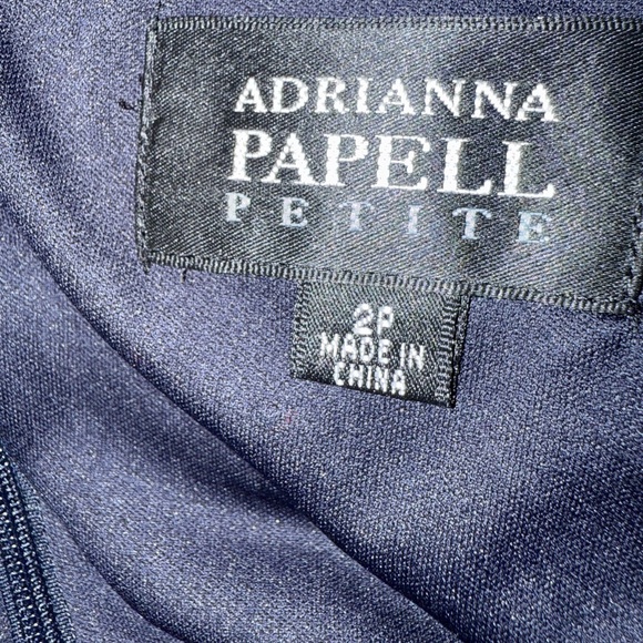 Adrianna Papell Blue and Cream Textured Midi Dress - Picture 3 of 4